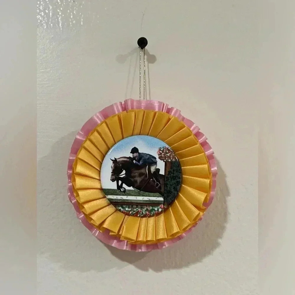 Equestrian Handmade Doubled Sided Horse Jumping Ornament